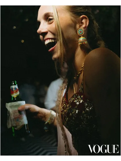 Some moments are pure, uninhibited joy. This candid shot from a sangeet night, with its film-like grain and genuine laughter, feels like a page from a magazine. It’s the energy of the celebration, bottled in a frame.