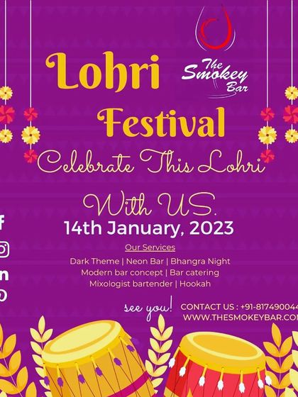 An invitation to celebrate the Lohri festival with my bar services.