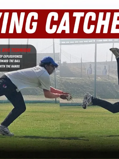 The dive itself requires explosive power in your first step and leading with your hands. As you dive, watch the ball all the way into your hands, using the reverse cup method for fast, flat catches.