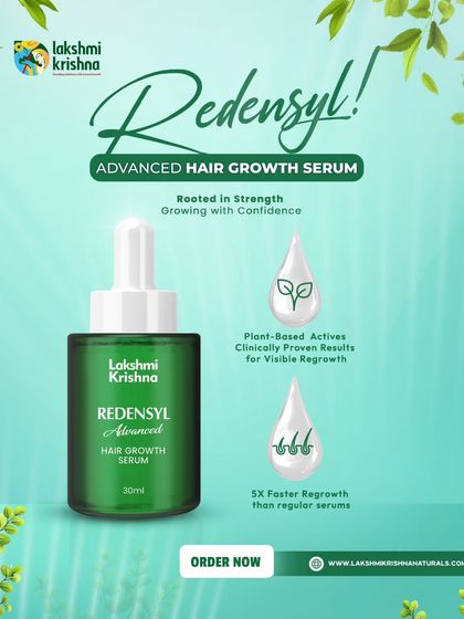 Our Redensyl Advanced Hair Growth Serum is rooted in strength for confident growth. This visual explains how our plant-based actives are clinically proven for visible regrowth, working up to 5 times faster than regular serums.