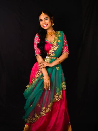 A happy and bright portrait from the festive photoshoot.