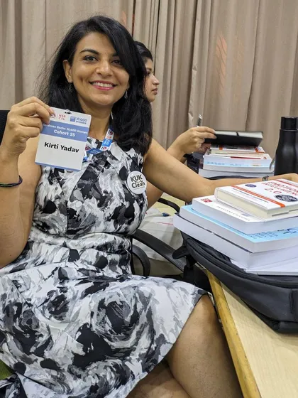 Back at IIM Bangalore for the Goldman Sachs 10,000 Women Program. This place feels like home, as it's where my venture KuKClean was born and nurtured. This picture captures the excitement of being back.