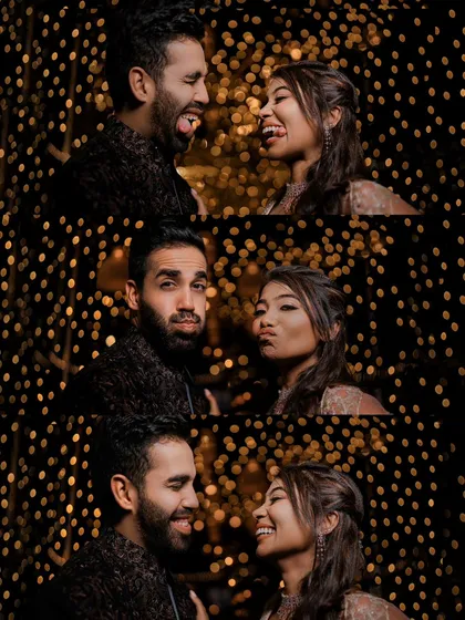 More goofy and adorable moments from the couple's Sangeet photoshoot.
