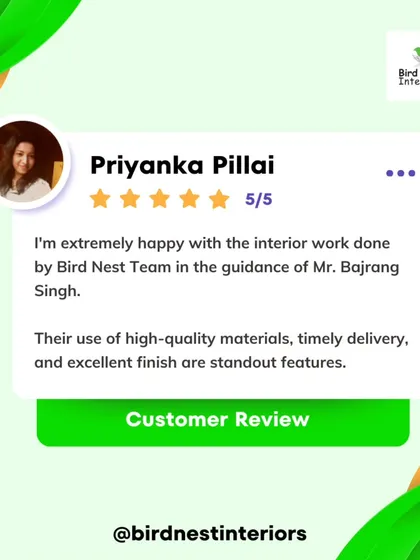 Client satisfaction is the measure of our success. This review from Priyanka Pillai highlights our commitment to using high-quality materials, delivering projects on time, and achieving an excellent finish, all under my personal guidance.