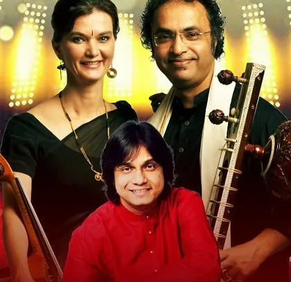 A vibrant poster for our concert in Boston, featuring me, Saskia, and our tabla accompanist. These collaborations are at the heart of our music.