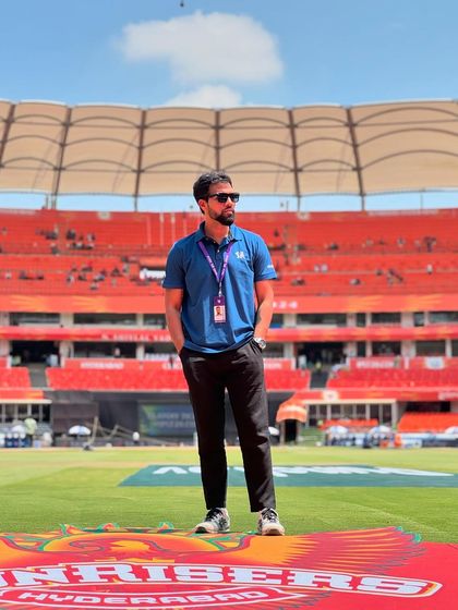 Trust the timing of your life. Standing on the field at the Sunrisers Hyderabad home ground during the IPL. It's a privilege to work with top-tier athletes in such an electrifying environment.
