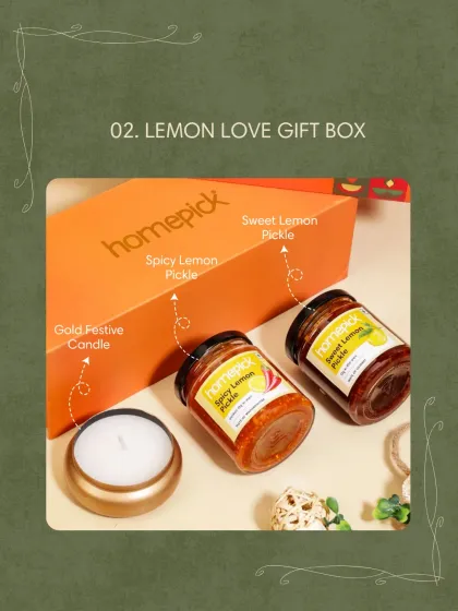 The Lemon Love Gift Box is a beautiful balance of tangy and zesty. It contains our Spicy Lemon and Sweet Lemon pickles, offering two distinct takes on a classic flavour.