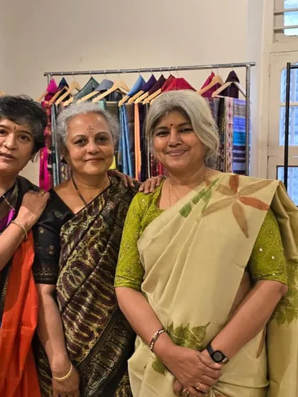 It's always lovely to meet friends and make new connections at craft events. Here I am with friends at an event at Raintree, Bengaluru.