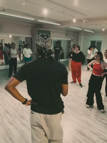 Donny interacting with the class, sharing his knowledge not just of dance, but of the culture and history behind the styles.