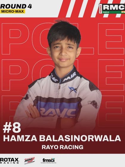 Hamza Balasinorwala takes pole in the Micro Max qualifying at Round 4.
