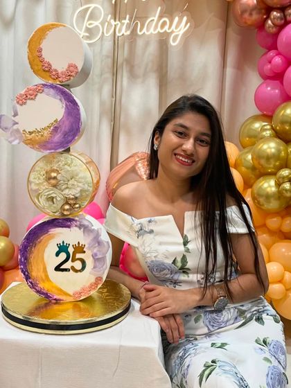 So happy with how my personal 25th birthday cake turned out. This multi-level creation was a labor of love.