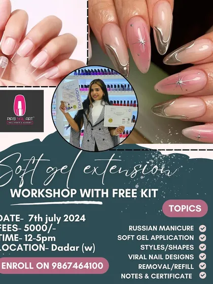 The industry is always changing, and you need to keep up. My Soft Gel Extension workshop is designed to teach you the latest international techniques like Russian manicures and viral Korean nail designs, complete with a free kit to get you started.
