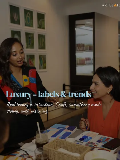 Luxury isn't about labels and trends. Real luxury is intention, craft, and something made slowly, with meaning. Here I am at a workshop, sharing my passion for thoughtful creation.