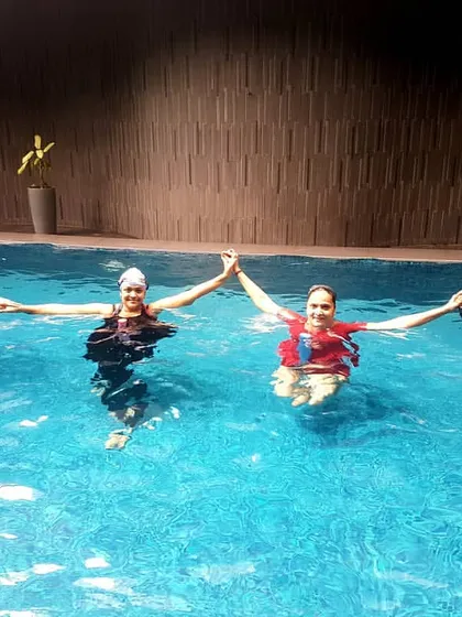 Get ready for Aqua Zumba. It’s a fun, high-energy group exercise class that feels more like a party in the pool, combining dance and fitness for a great cardio workout.