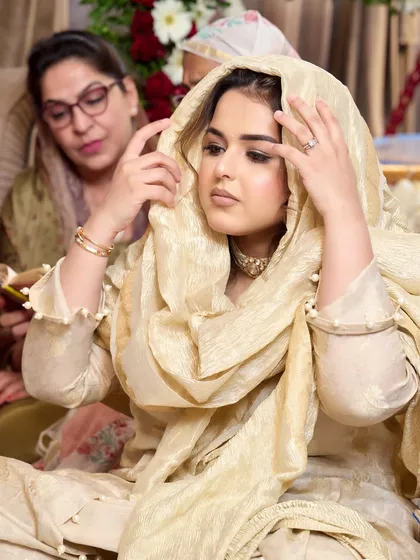 My client Anji looking absolutely surreal and serene during her prayer ceremony. The soft, minimal makeup allowed her natural beauty and the peacefulness of the moment to shine through.