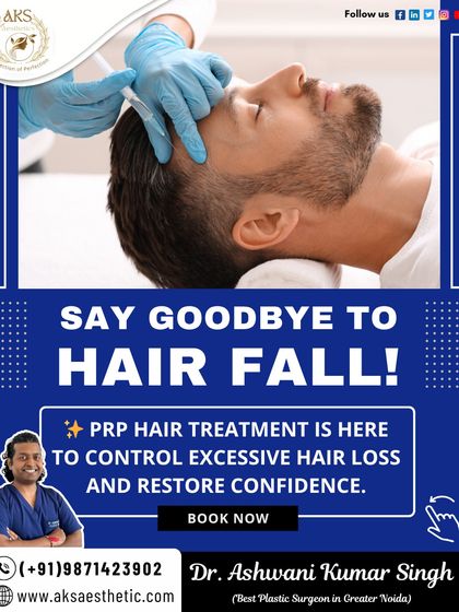 This image shows a patient receiving PRP treatment. The procedure is designed to control excessive hair loss and restore both hair volume and confidence.