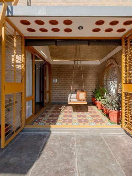 The folding grill doors secure the lounge while still allowing for views and ventilation.