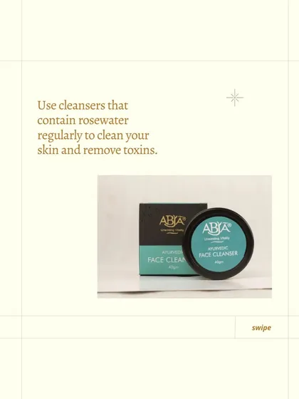 A part of my monsoon skincare guide, advising the use of cleansers that contain rosewater to clean the skin and remove toxins.
