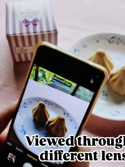 Viewing tradition through a different lens. This shot captures the essence of my Modak Pie, a dessert that feels both new and comfortably like home.