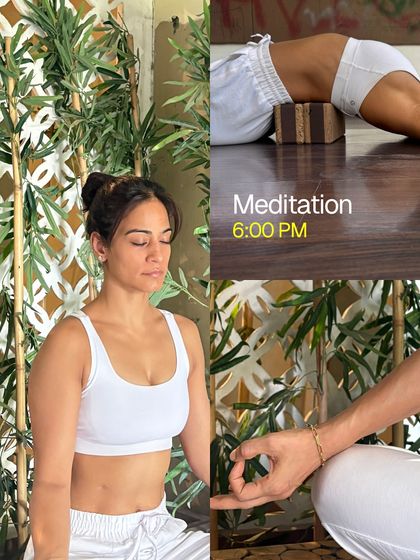 I end my day with quiet meditation. Using props like a yoga block for support helps me relax into the practice and find gratitude for the day.