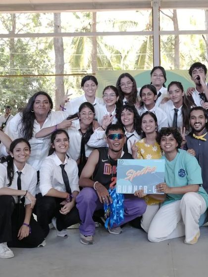 A winning crew from Spectra 2024 celebrating their victory.