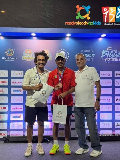 Our Co-Founder & Director, Jay Shah, leads by example on and off the court. We congratulate him on winning the Bronze Medal at The Biggest Pickleball Party, inspiring our entire community with his passion and sportsmanship.