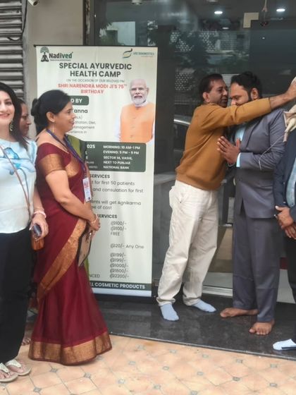 A warm embrace of gratitude at the health camp. Connecting with the community and making a real difference in people's health is the most rewarding part of my work.