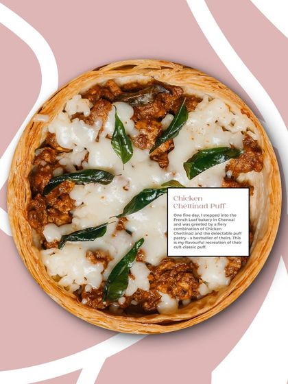 The Chicken Chettinad Puff, a fiery and aromatic creation inspired by the flavors of Karaikudi.