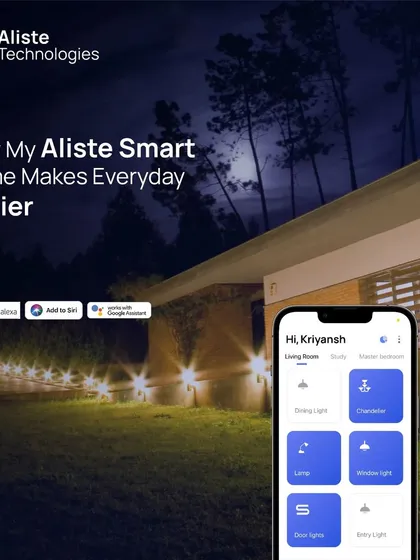 Your control isn't limited to the indoors. Manage your entire property, including outdoor and entry lights, right from the Aliste app, ensuring your home is always welcoming and secure.