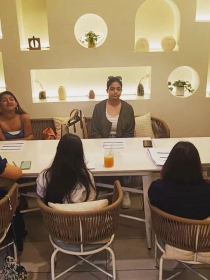 A sound healing session in progress, creating a calm and meditative atmosphere for participants to unwind.