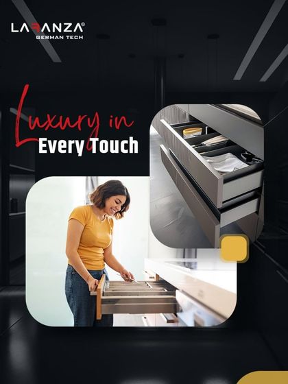 Luxury is in every touch. A user interacting with a well-organized drawer demonstrates the satisfaction that comes from a space where everything is in its place.