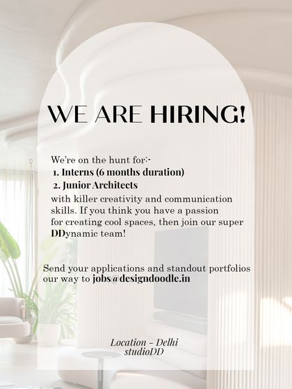 Design Doodle in Delhi is hiring Interns and Junior Architects.