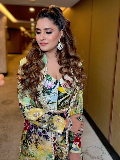 Another angle of the client, her makeup looking fresh and perfect for the celebration.