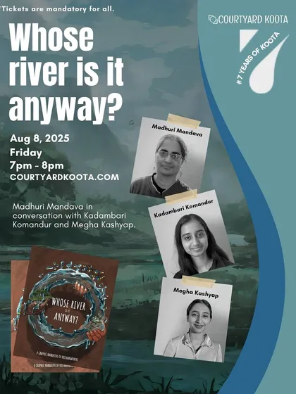 An alternate poster for the "Whose river is it anyway?" talk, celebrating 7 years of Koota. We often create special event graphics to mark our anniversaries and milestones.