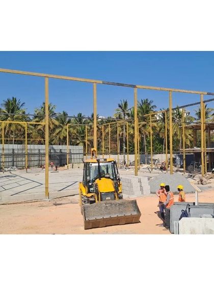A duplicate image of the structural framework going up at Vaishnavi Tech Park.