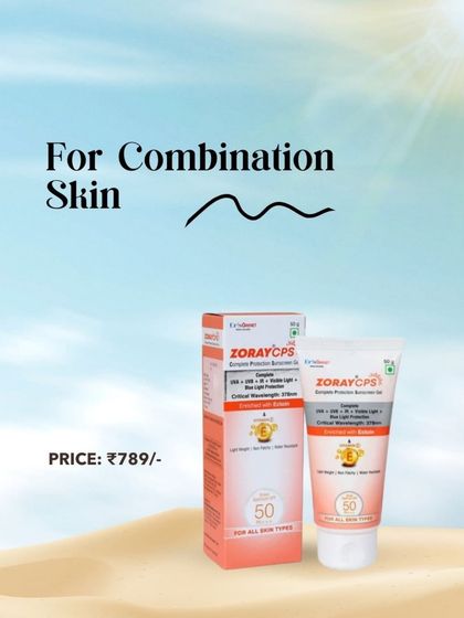 If you have combination skin, the Zoraycps sunscreen is an excellent choice. It effectively balances hydration for dry areas while controlling oil in the T-zone.