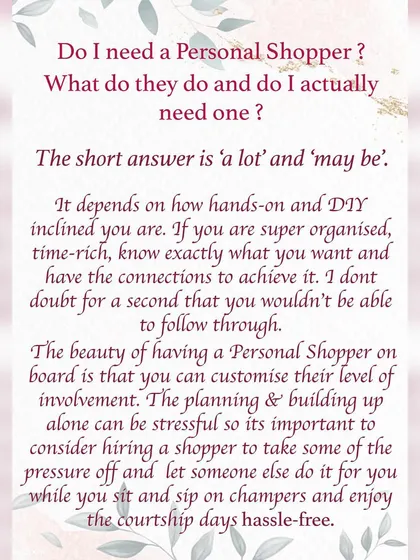 The beauty of hiring a personal shopper is that you can customize my level of involvement. Whether you are a hands-on person who just needs a little guidance or you want someone to manage the entire process for you, I can tailor my services to fit your exact needs.