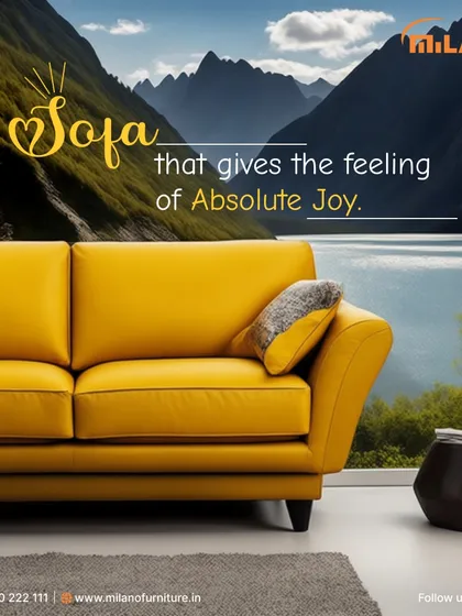 A vibrant yellow sofa that brings a feeling of absolute joy. We offer furniture in a wide range of colors to help you create a space that reflects your personality.