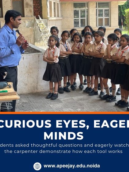 With curious eyes and eager minds, students asked thoughtful questions and watched intently as the carpenter demonstrated how each tool works. This hands-on experience brought their science lessons to life.