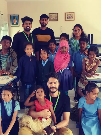 A heartwarming moment with students after a show. Connecting with these kids and bringing a little magic into their day is an incredibly rewarding experience.