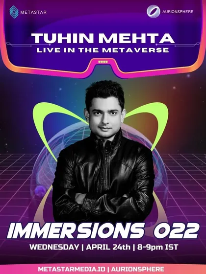 The official poster for my 'Immersions 022' set, live in the metaverse. As a tech enthusiast, I was excited to be part of India's first metaverse concert venue.