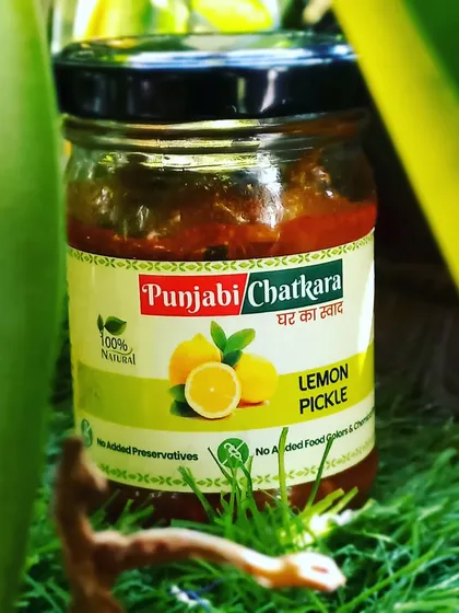 My spicy and tangy Lemon Pickle is a classic. The lemons are softened over time in their own juices and spices, creating a deep flavour.
