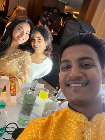 More happy faces at a Diwali celebration. Our goal is to be more than just bartenders; we want to be part of the fun.