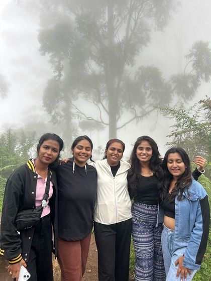 A group of friends in the misty weather of Kodaikanal.