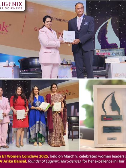 We celebrate Dr. Arika Bansal being honored at the ET Women Conclave 2025 for her excellence in hair transplant, a testament to our leadership in the field.