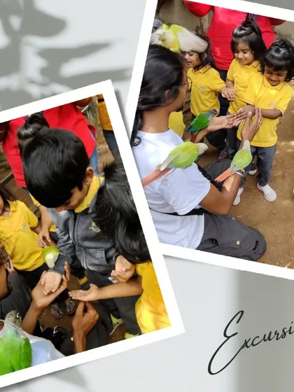 Gentle hands and curious minds meet as our children interact with birds during a field trip. We believe in learning that extends beyond our walls, fostering respect and a connection with the natural world.