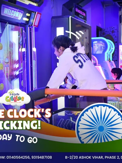 The clock's ticking for our Mini India Celebration! Our arcade is a popular spot during our events, offering a place for kids to play and compete in a festive atmosphere.