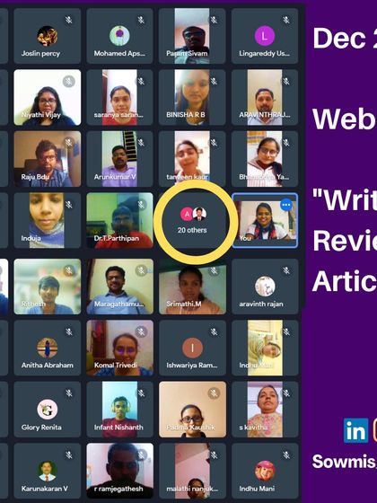 We had a full house for our final webinar of the year on "Writing Review Articles," with all 100 slots filled on Google Meet.