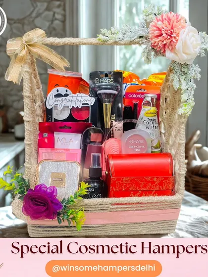 Glow up gifting done right! This special cosmetic hamper is filled with handpicked beauty items and is perfect for birthdays, bridal showers, or any special moment.