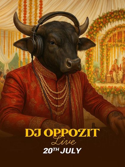 The bull himself on the decks. A creative poster showing me ready to bring the beats to the big fake wedding.